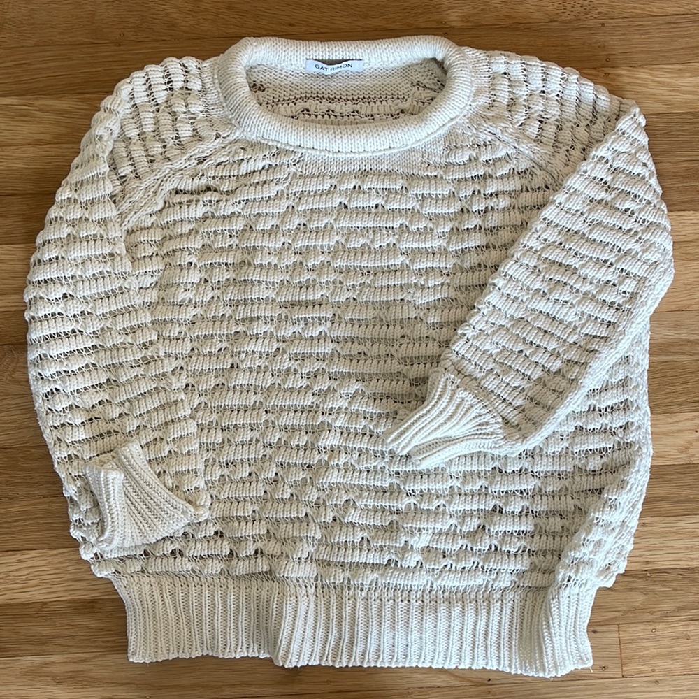 Gat Rimon Oversized Cream White Knit Sweater